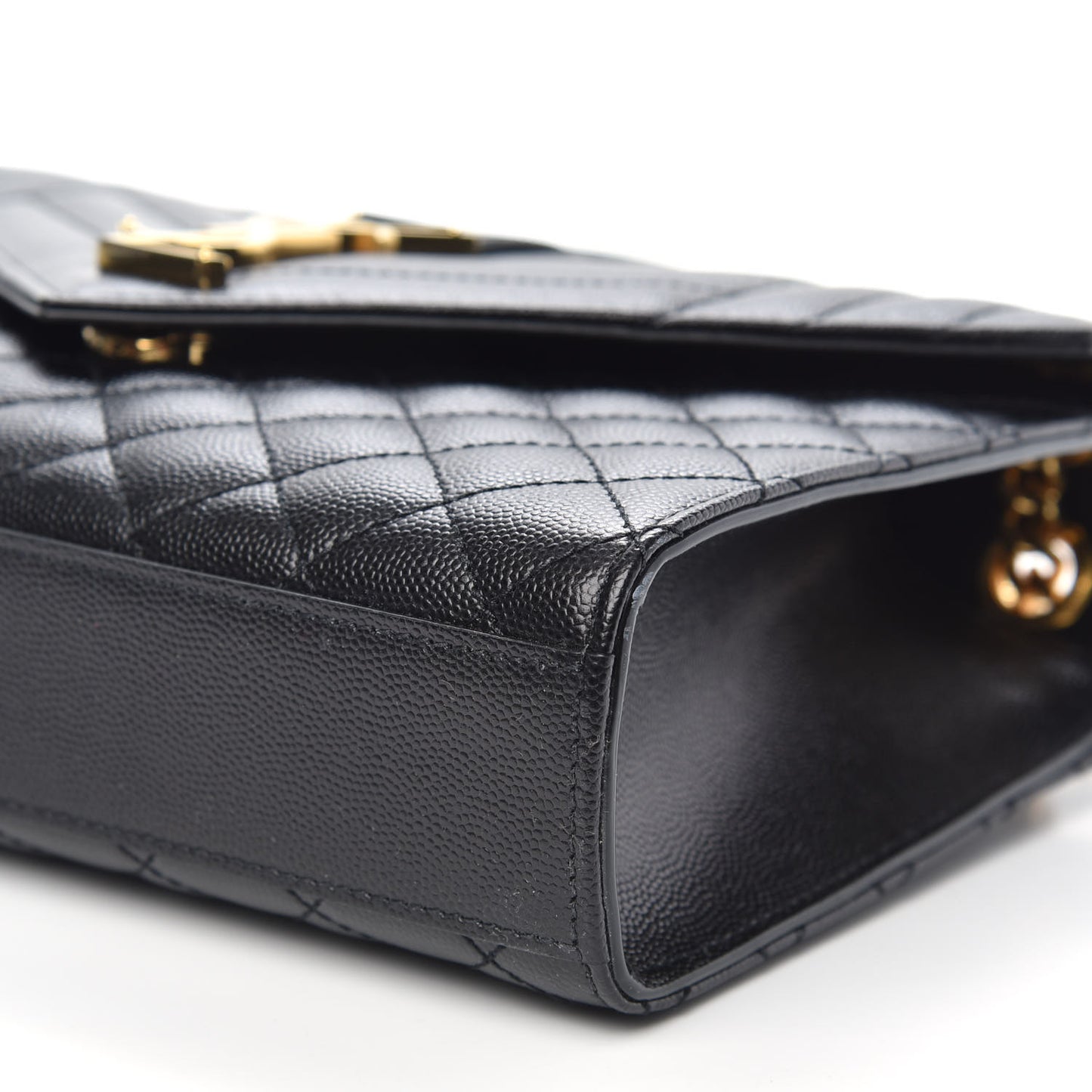 Grain De Poudre Textured Mixed Matelasse Triquilt Medium Monogram Satchel Black