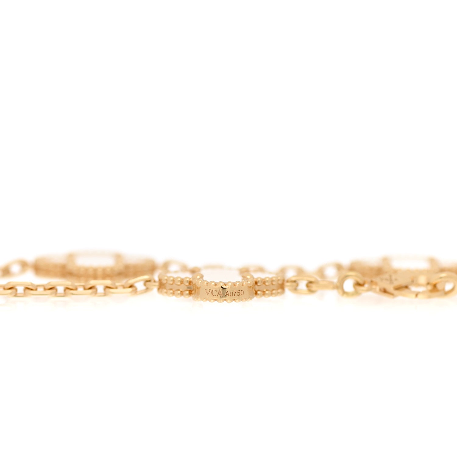 Van Cleef & Arpels 18K Yellow Gold Mother of Pearl 5 Motifs Vintage Alhambra Bracelet 5 of 7