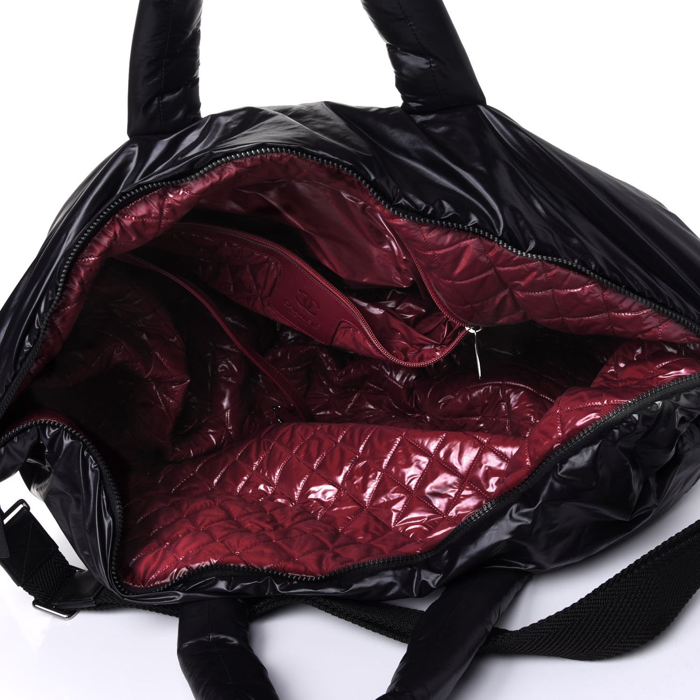 Nylon Quilted Large Coco Cocoon Tote Black