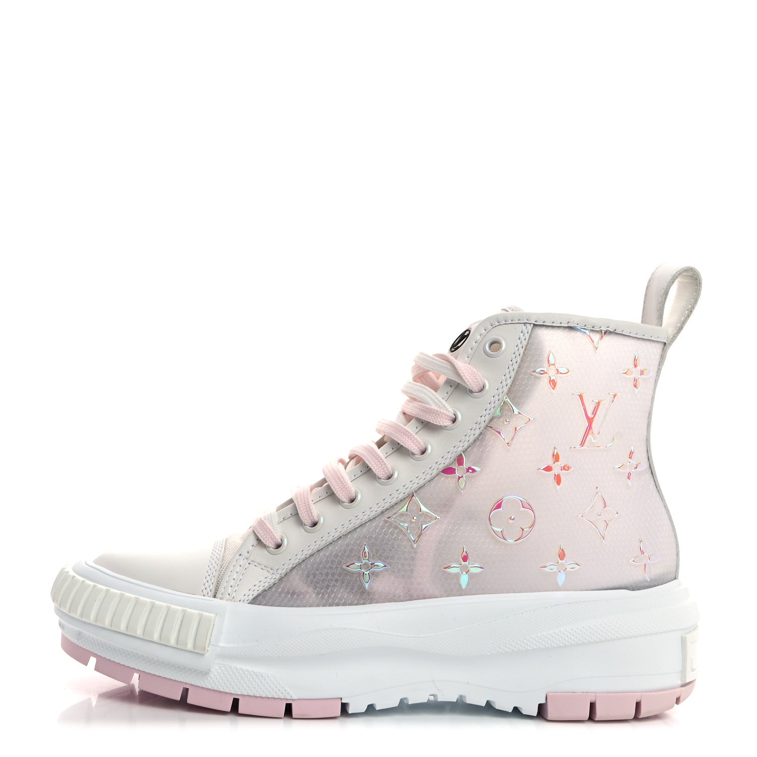 Louis Vuitton Iridescent Technical Mesh Monogram LV Squad Sneaker Boots 37 Rose Clair 1 of 9