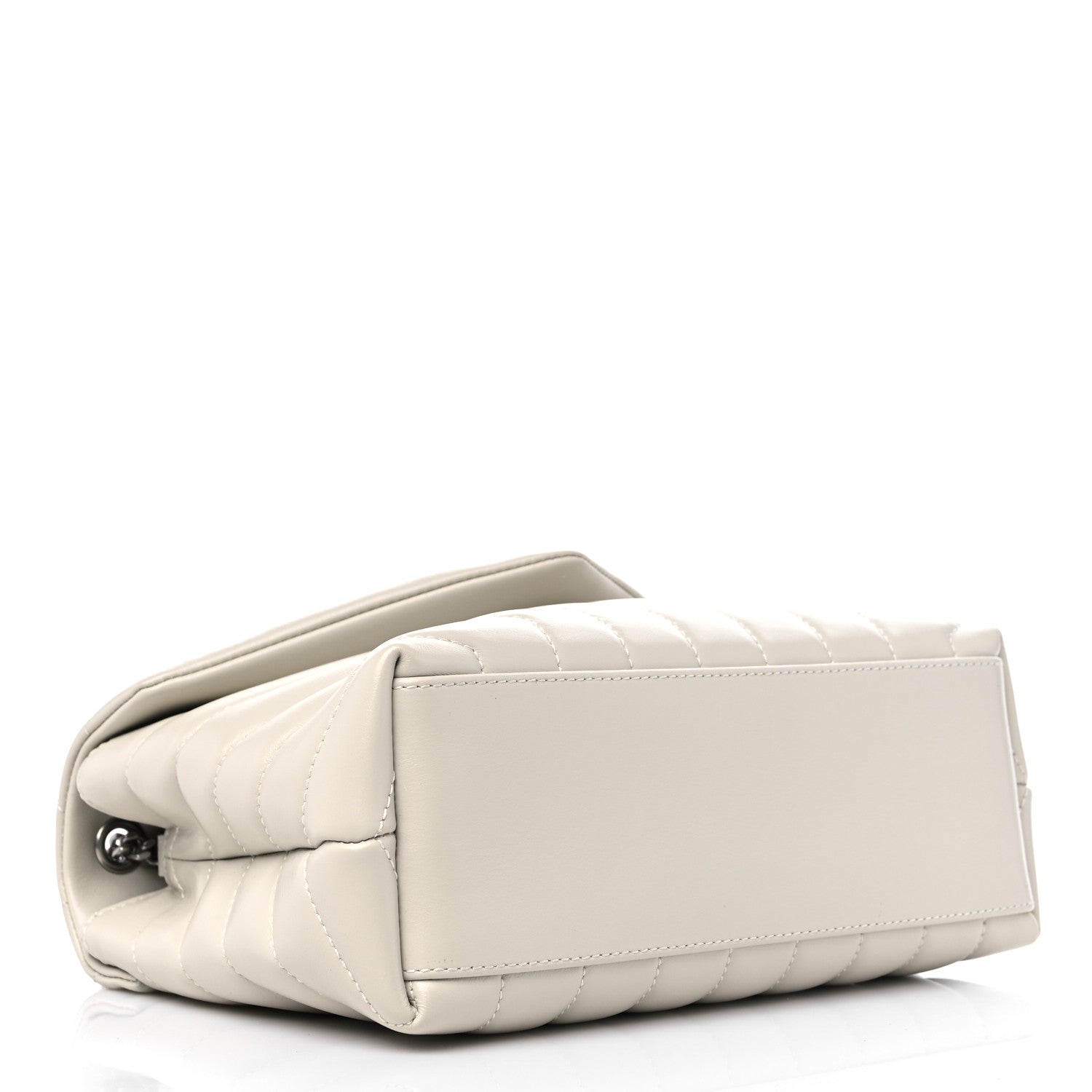 Saint Laurent Calfskin Y Quilted Monogram Small Loulou Chain Satchel Crema Soft 3 of 8