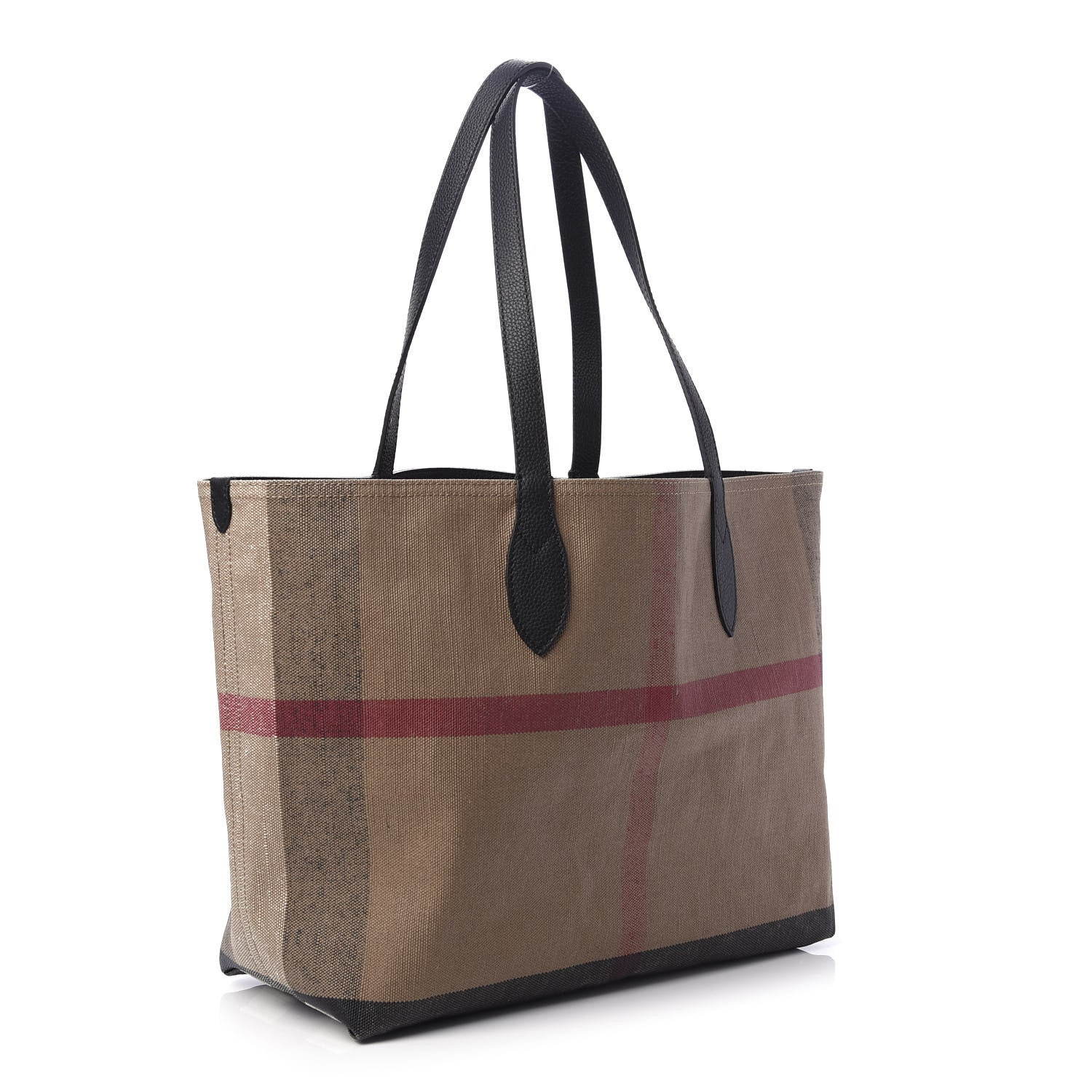 Burberry Coated Canvas Mega Check Medium Doodle Tote Black 3 of 9