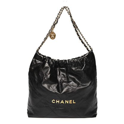 Chanel Shiny Calfskin Quilted Chanel 22 Black 1 of 12