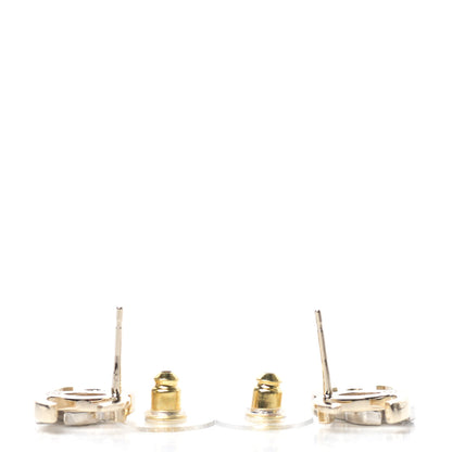 Chanel Crystal Double CC Earrings Gold Silver 3 of 4