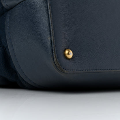 Chanel Iridescent Caviar Quilted Globe Trotter Shopping Tote Navy Blue 9 of 25