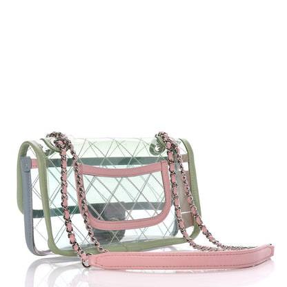 Chanel Lambskin PVC Quilted Mini Coco Splash Flap Blue Green 4 of 11