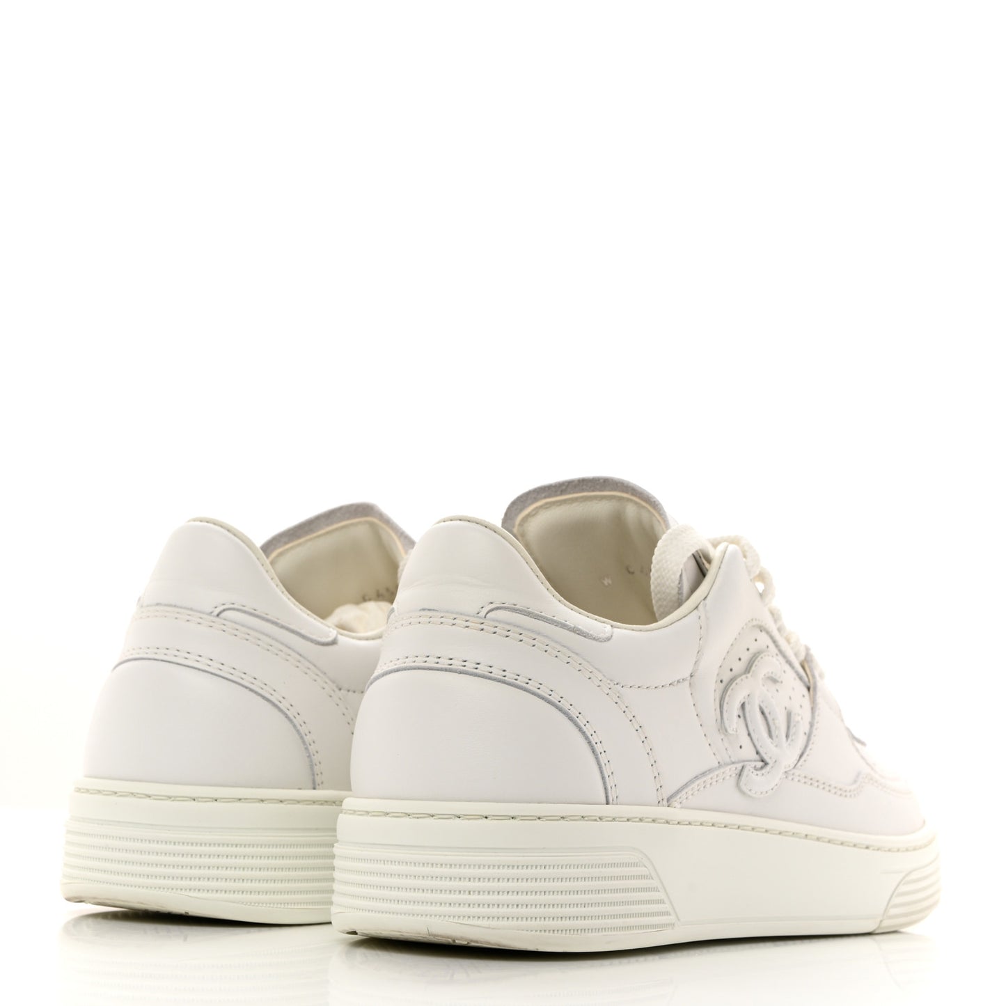Calfskin CC Womens Sneakers 36 White
