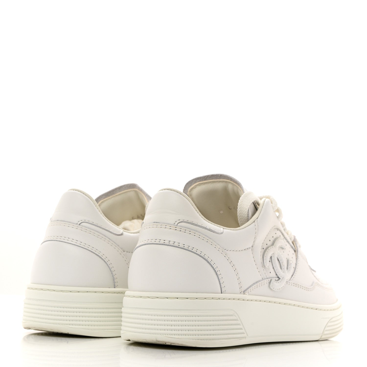 Chanel Calfskin CC Womens Sneakers 36 White 4 of 10