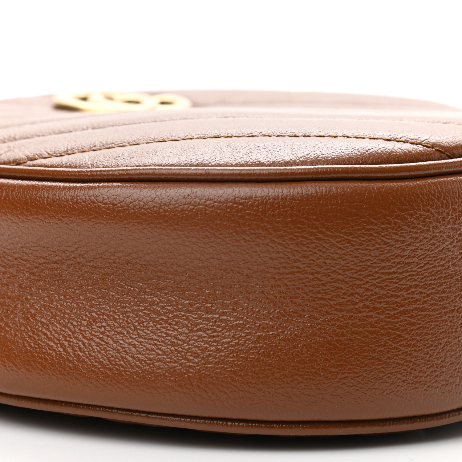 Gucci Azalea Calfskin Matelasse Diagonal Mini GG Marmont Round Shoulder Bag Cuir 8 of 9