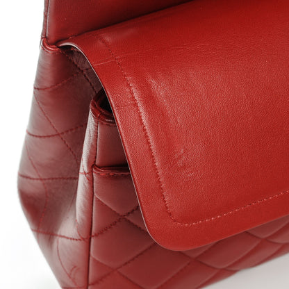 Chanel Lambskin Quilted Jumbo Double Flap Red 9 of 10
