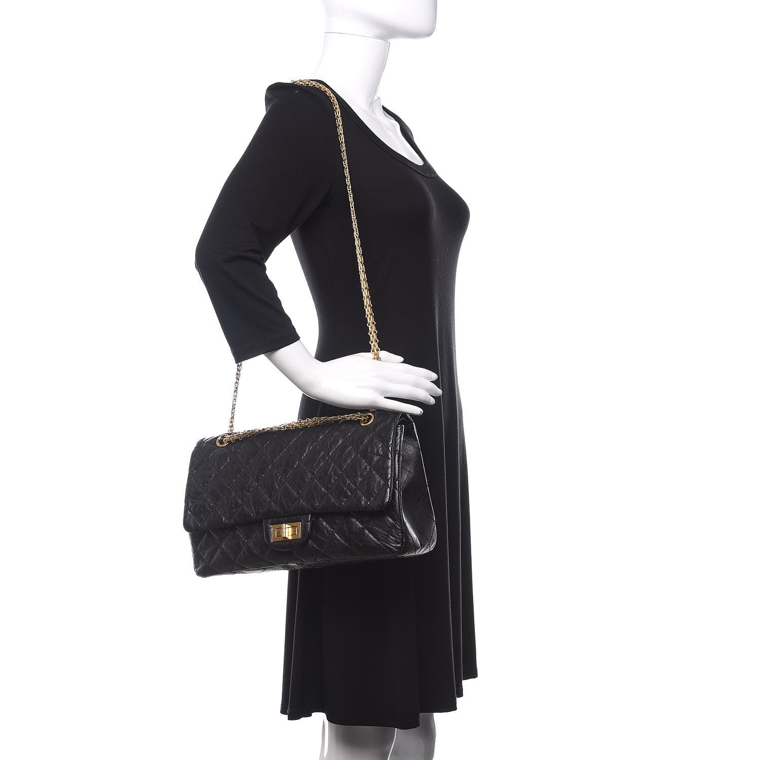 Chanel Crumpled Calfskin Quilted 2.55 Reissue 227 Flap Black 2 of 13