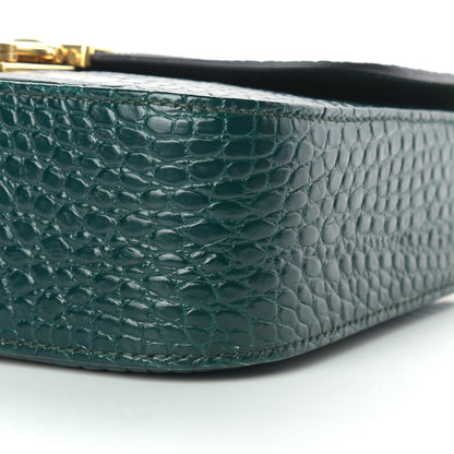 Miu Miu Crocodile Print Calfskin Top Handle Bag Emerald 9 of 9