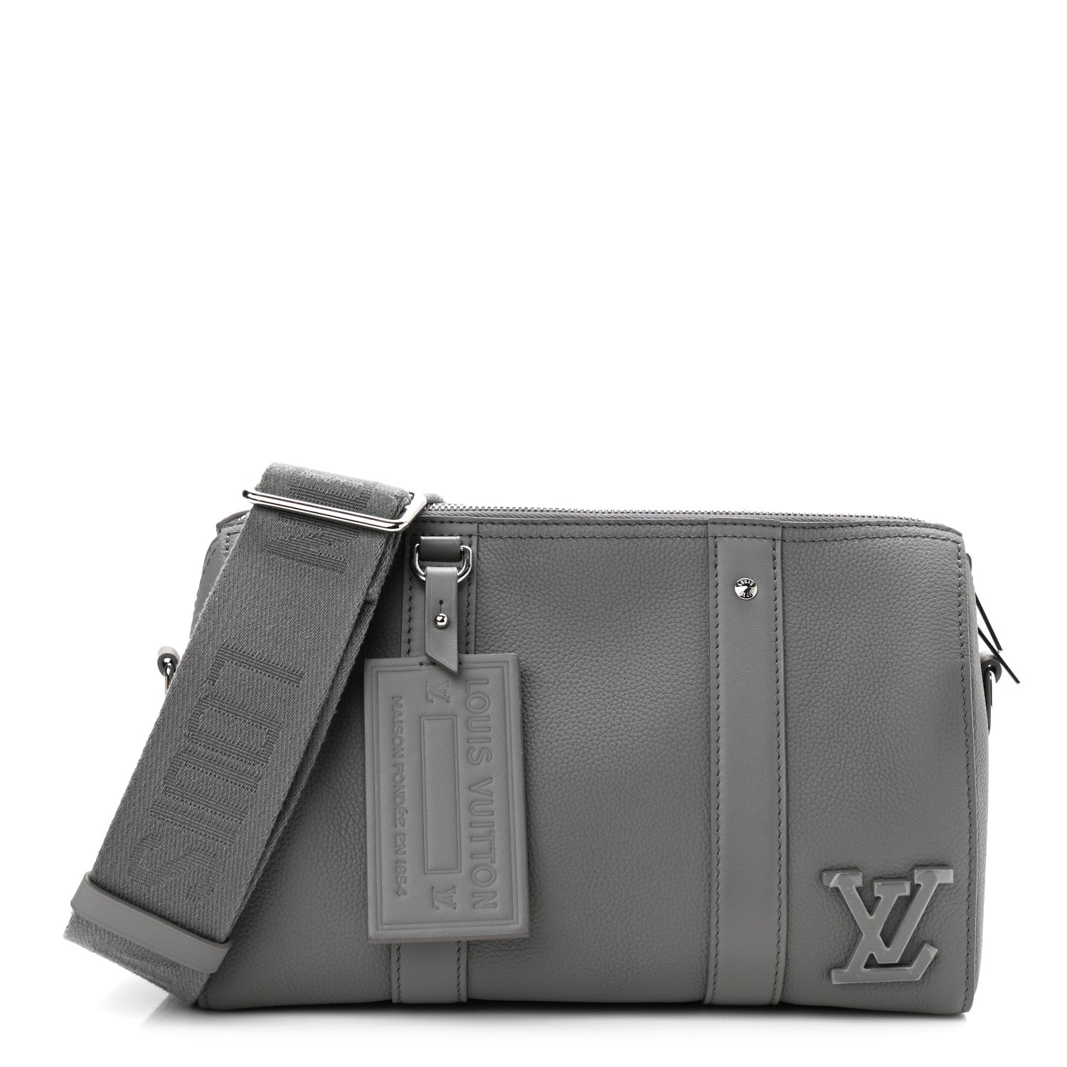 Louis Vuitton Grained Calfskin Aerogram City Keepall Gris 1 of 9