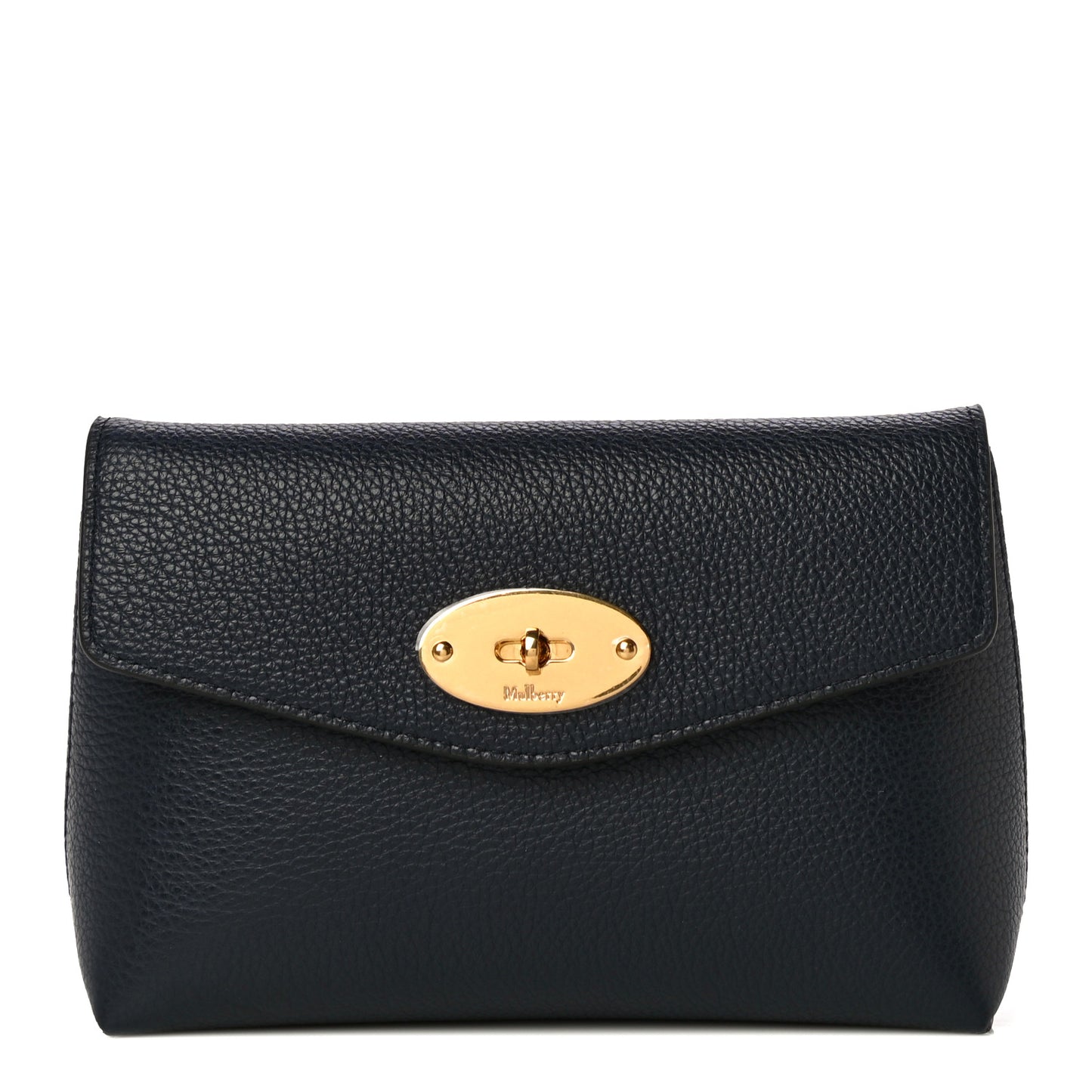 Classic Grain Calfskin Darley Cosmetic Pouch Bright Navy