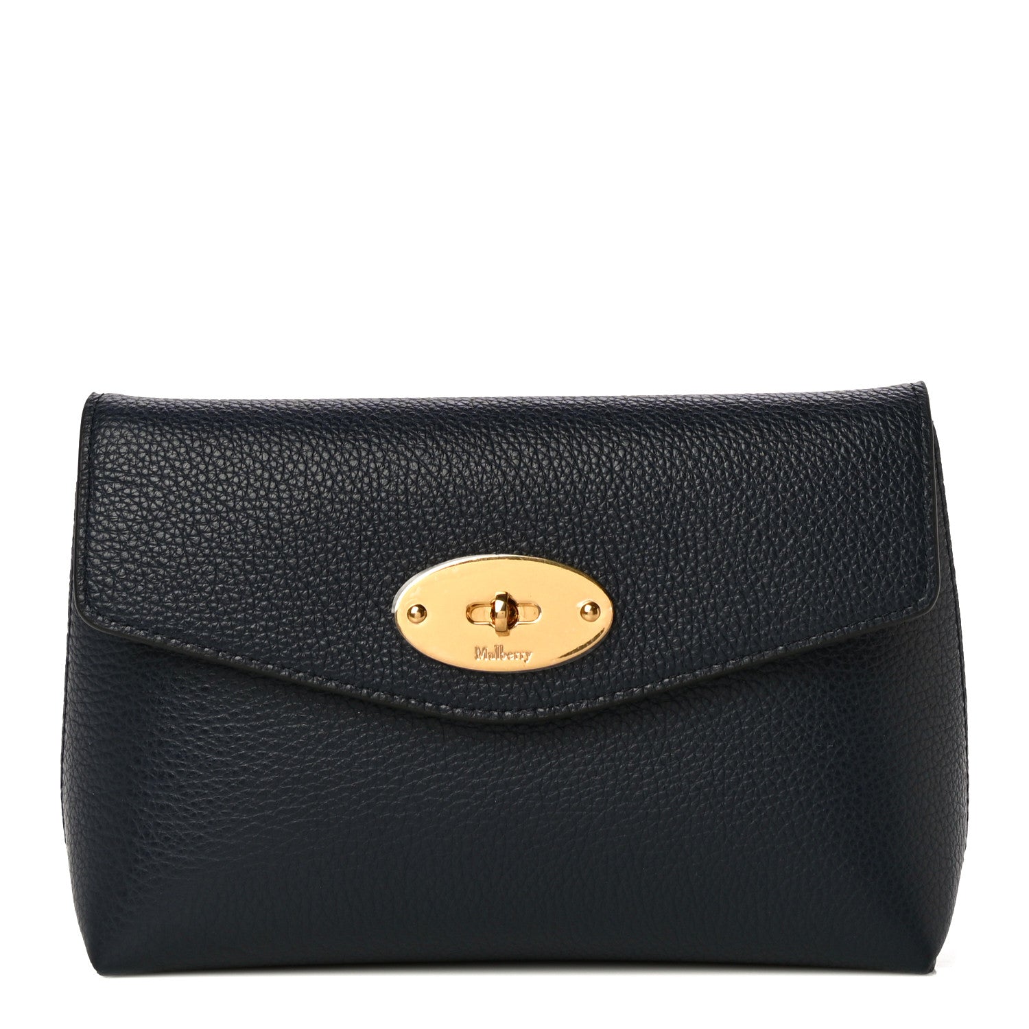 Mulberry Classic Grain Calfskin Darley Cosmetic Pouch Bright Navy 1 of 9