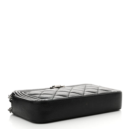 Chanel Calfskin Quilted Small Boy Clutch With Chain Black 4 of 17