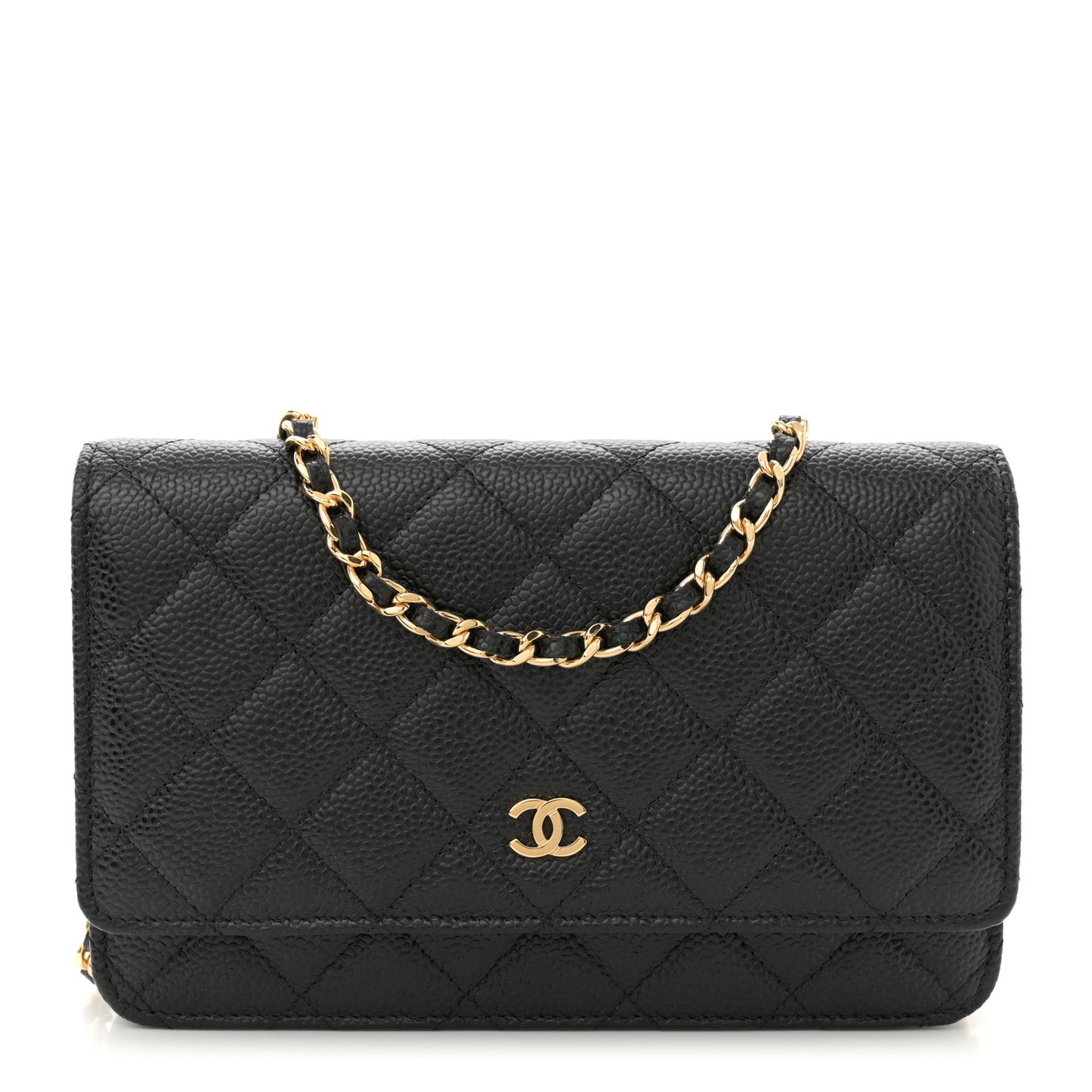 Caviar Quilted Wallet On Chain WOC Black
