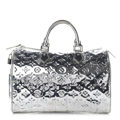 Louis Vuitton Monogram Miroir Speedy 35 Silver 1 of 10