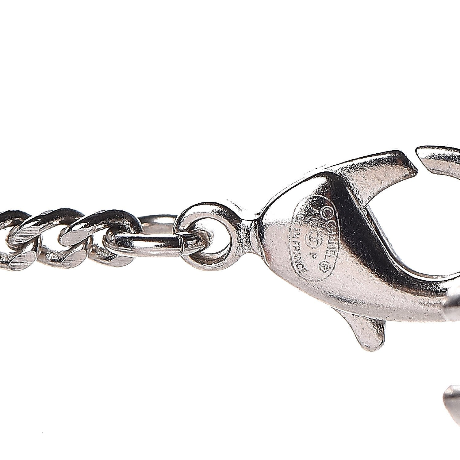 Chanel Crystal Baguette CC Necklace Blue 6 of 7