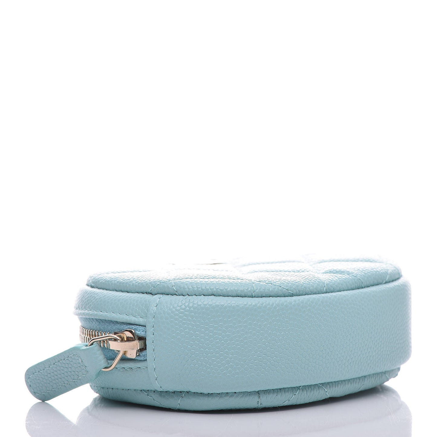 Caviar Quilted Zip Around Classic Coin Purse Light Blue
