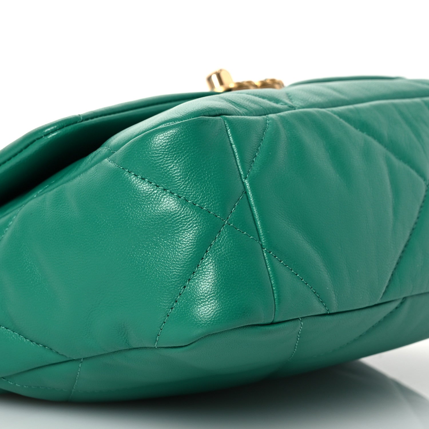 Chanel Goatskin Quilted Medium Chanel 19 Flap Green 10 of 12