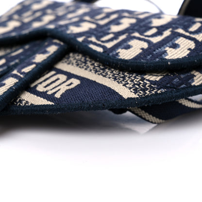 Christian Dior Oblique Embroidered Saddle Belt Pouch Blue 9 of 10