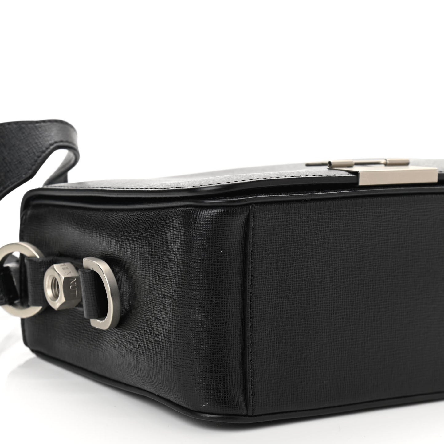 Calfskin Binder Clip Bag Black