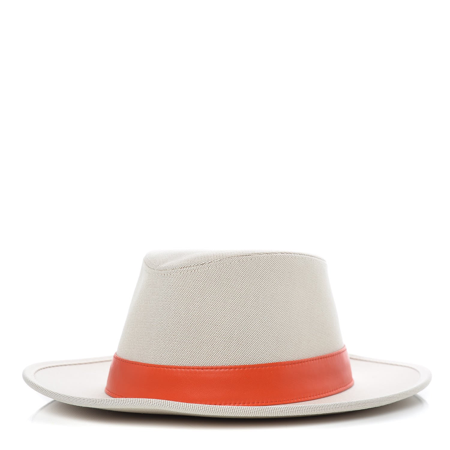 Hermes Toile Lambskin Ossie Hat 59 Noisette Rubis 1 of 9