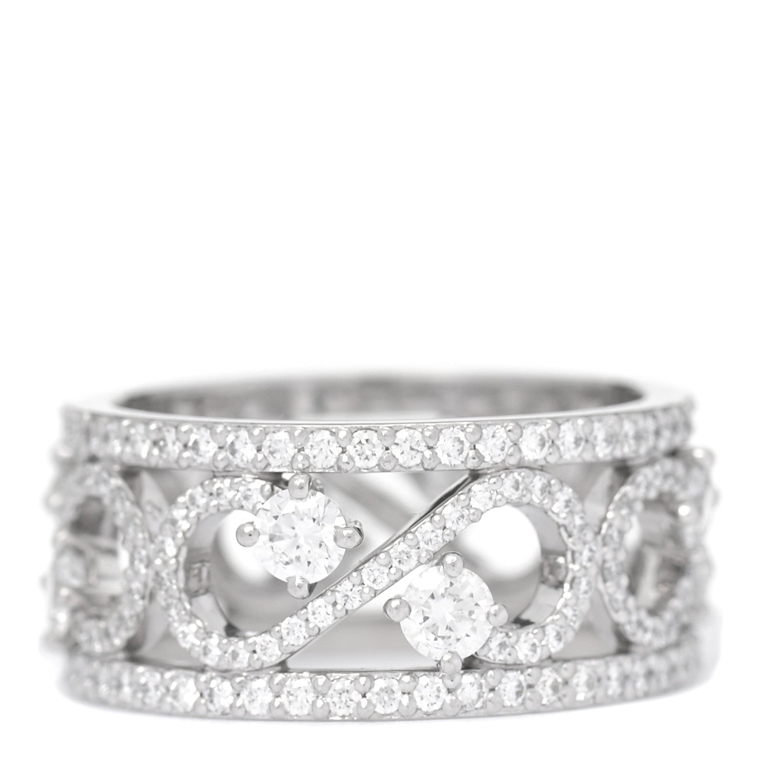 Tiffany Platinum Diamond Enchant Scroll Ring 52 6 3 of 5