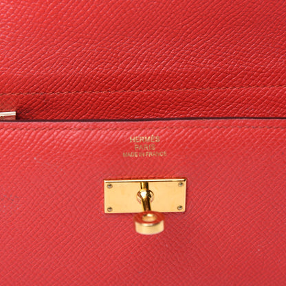 Hermes Epsom Medium Kelly Wallet Rouge Tomate 8 of 9
