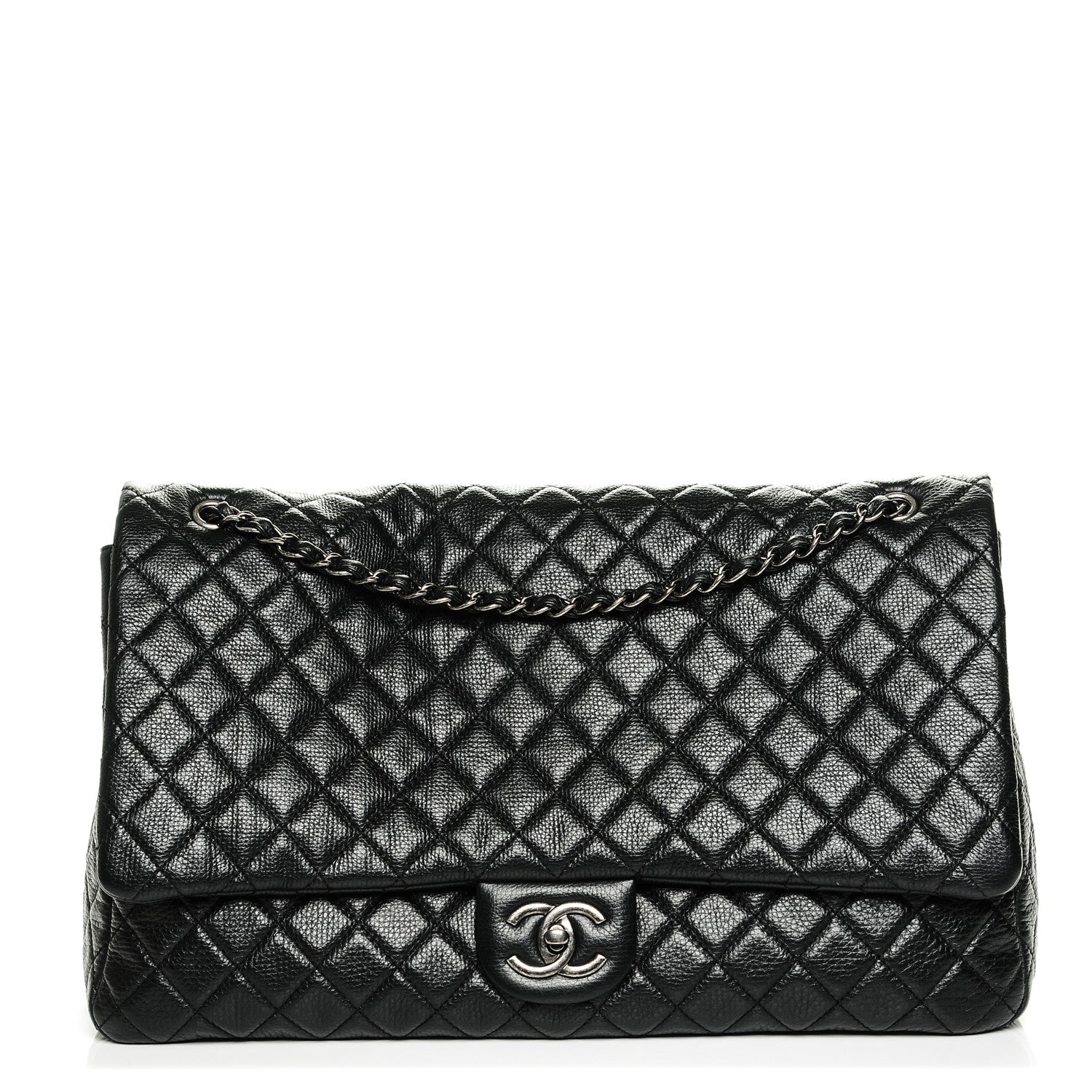 Chanel Calfskin Quilted XXL Travel Flap Bag Black 1 of 7