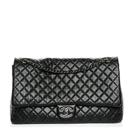 Chanel Calfskin Quilted XXL Travel Flap Bag Black 1 of 7