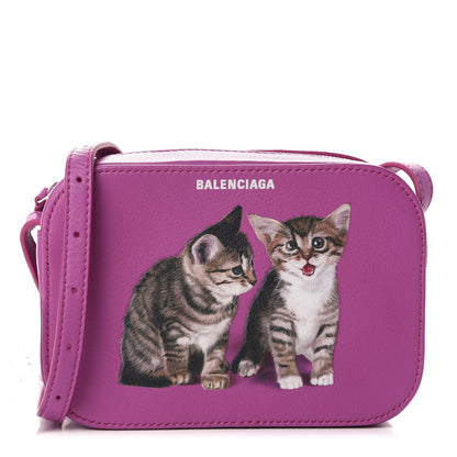 Balenciaga Calfskin Kittens Logo XS Everyday Camera Bag Fuchsia 1 of 10