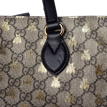 Gucci Soft GG Supreme Monogram Bees Small Crossbody Tote Beige Oro Black 11 of 11