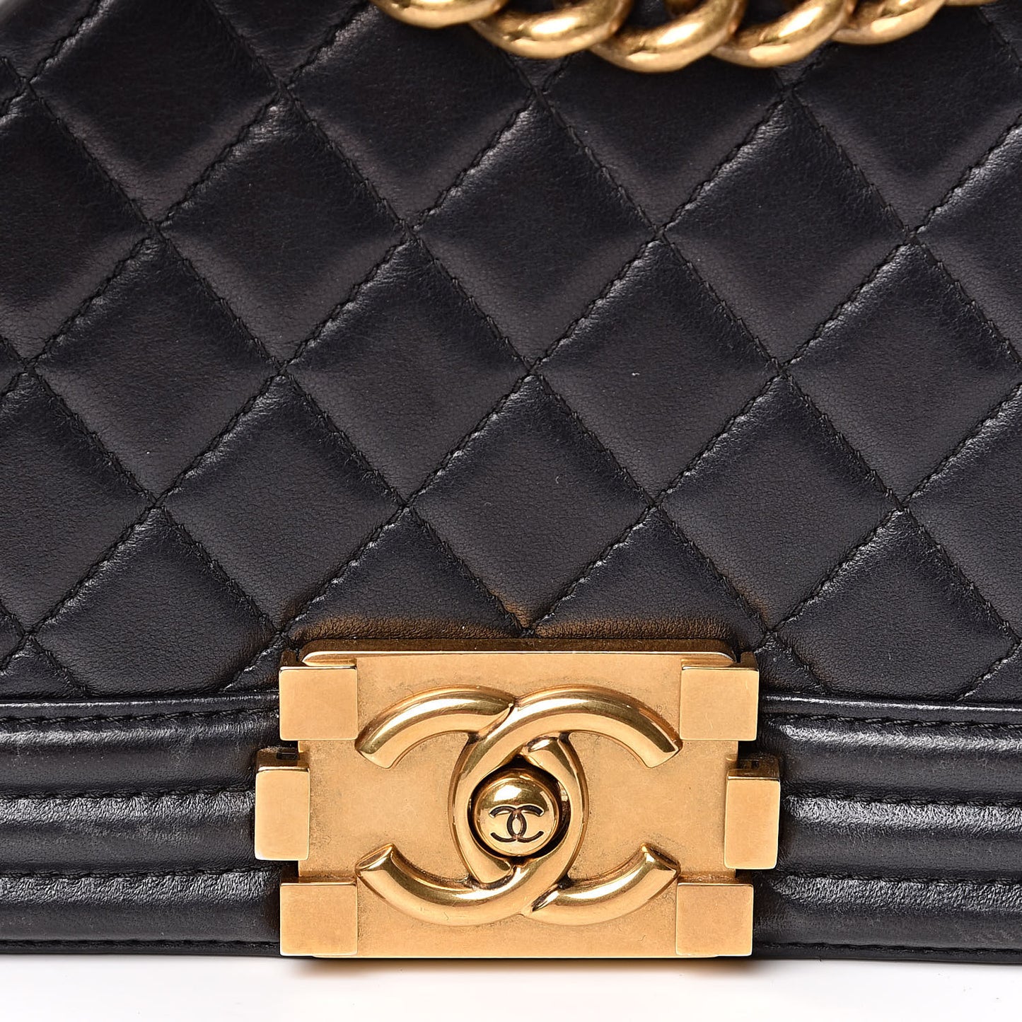 Lambskin Quilted Medium Boy Flap Black