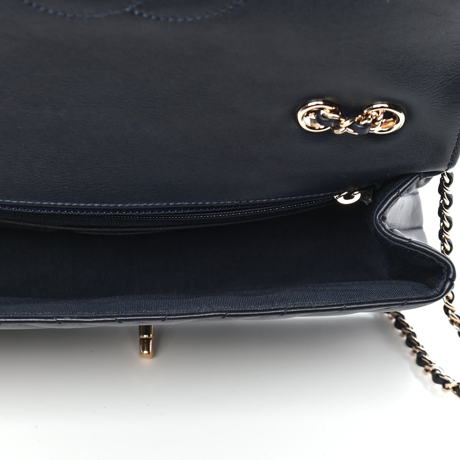 Chanel Calfskin Chevron Quilted Small Statement Flap Navy 4 of 9