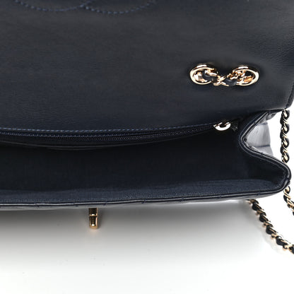 Chanel Calfskin Chevron Quilted Small Statement Flap Navy 4 of 9