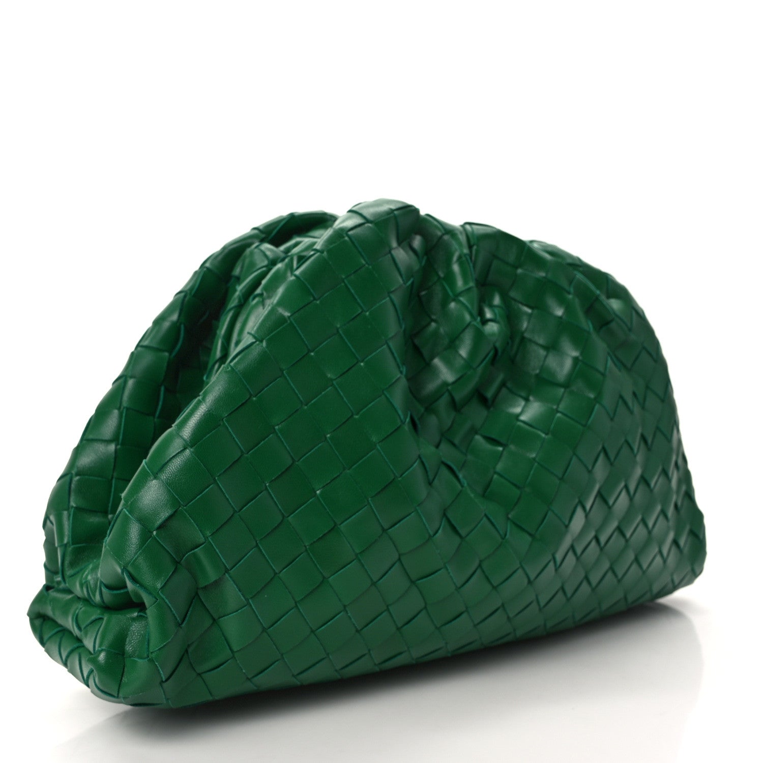 Bottega Veneta Nappa Maxi Intrecciato The Pouch Oversized Clutch Racing Green 2 of 12