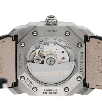 Bulgari Stainless Steel Alligator 38mm Octo Automatic Watch Blue 4 of 6