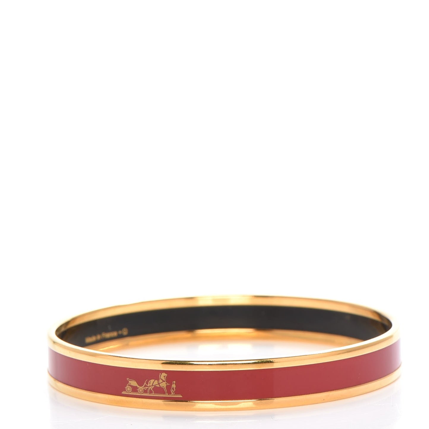 Enamel Printed Narrow Caleche Bracelet 65 Rouge H