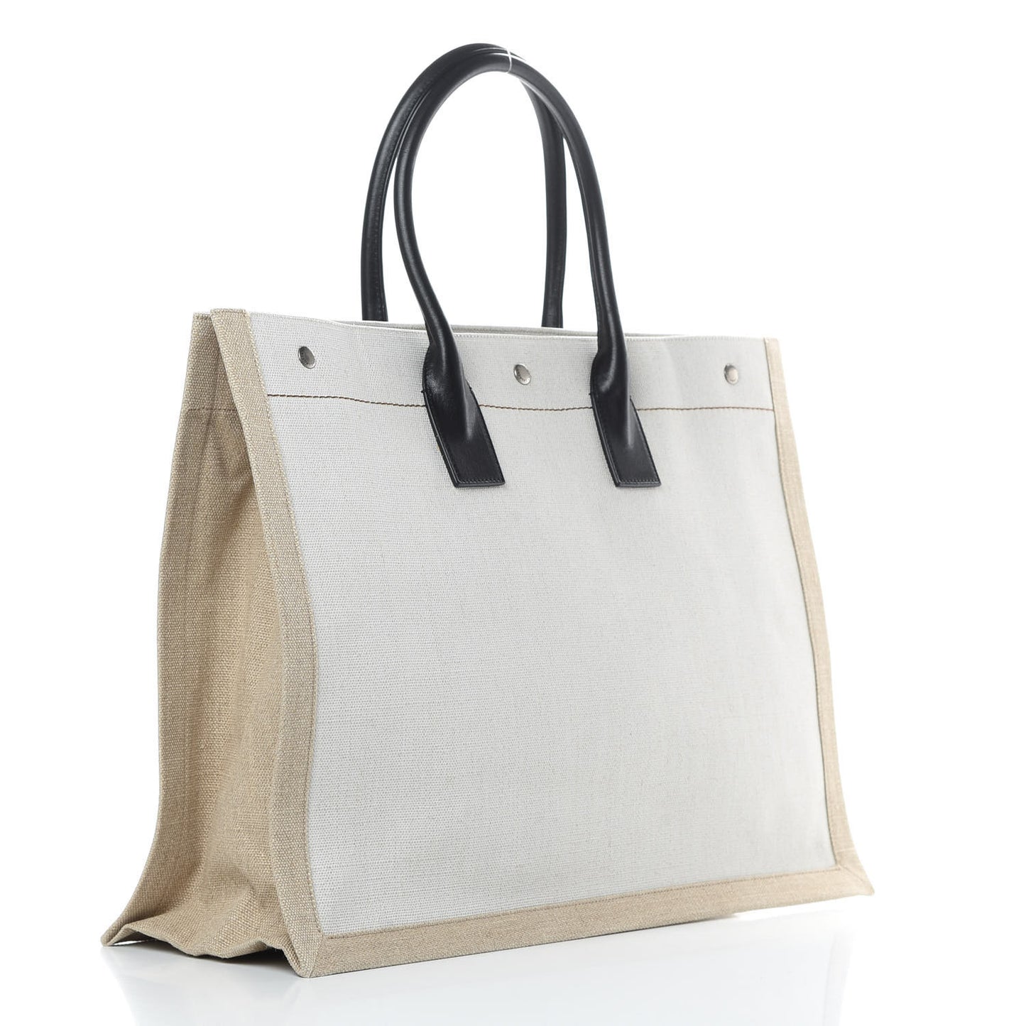Linen Calfskin Rive Gauche Tote Optic White