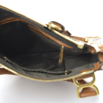 Chloe Calfskin Crocodile Embossed Small Marcie Satchel Autumnal Brown 6 of 10