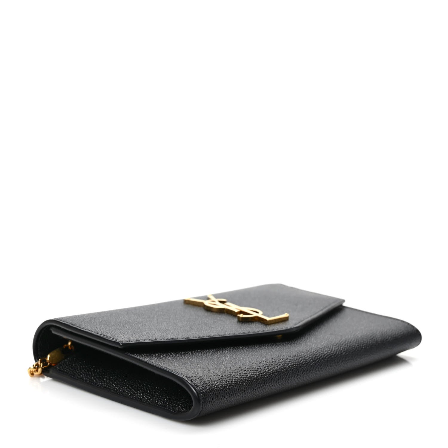 Saint Laurent Grain de Poudre Uptown Chain Wallet Black 4 of 9