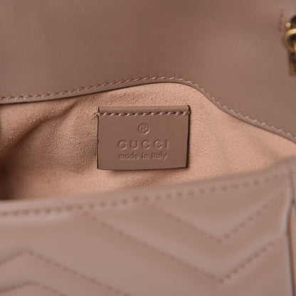 Gucci Calfskin Matelasse Super Mini GG Marmont Shoulder Bag Porcelain Rose 6 of 11