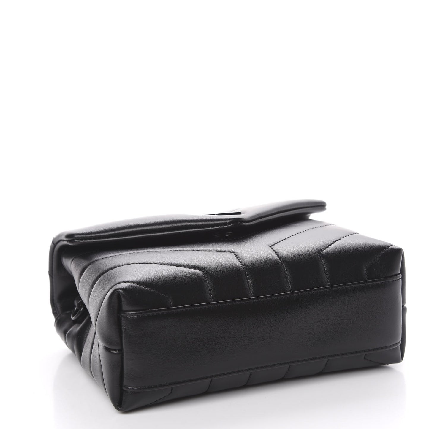 Calfskin Y Quilted Monogram Toy Loulou Crossbody Bag Black