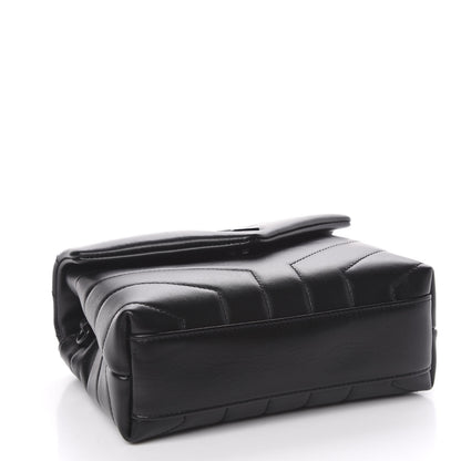 Saint Laurent Calfskin Y Quilted Monogram Toy Loulou Crossbody Bag Black 4 of 11