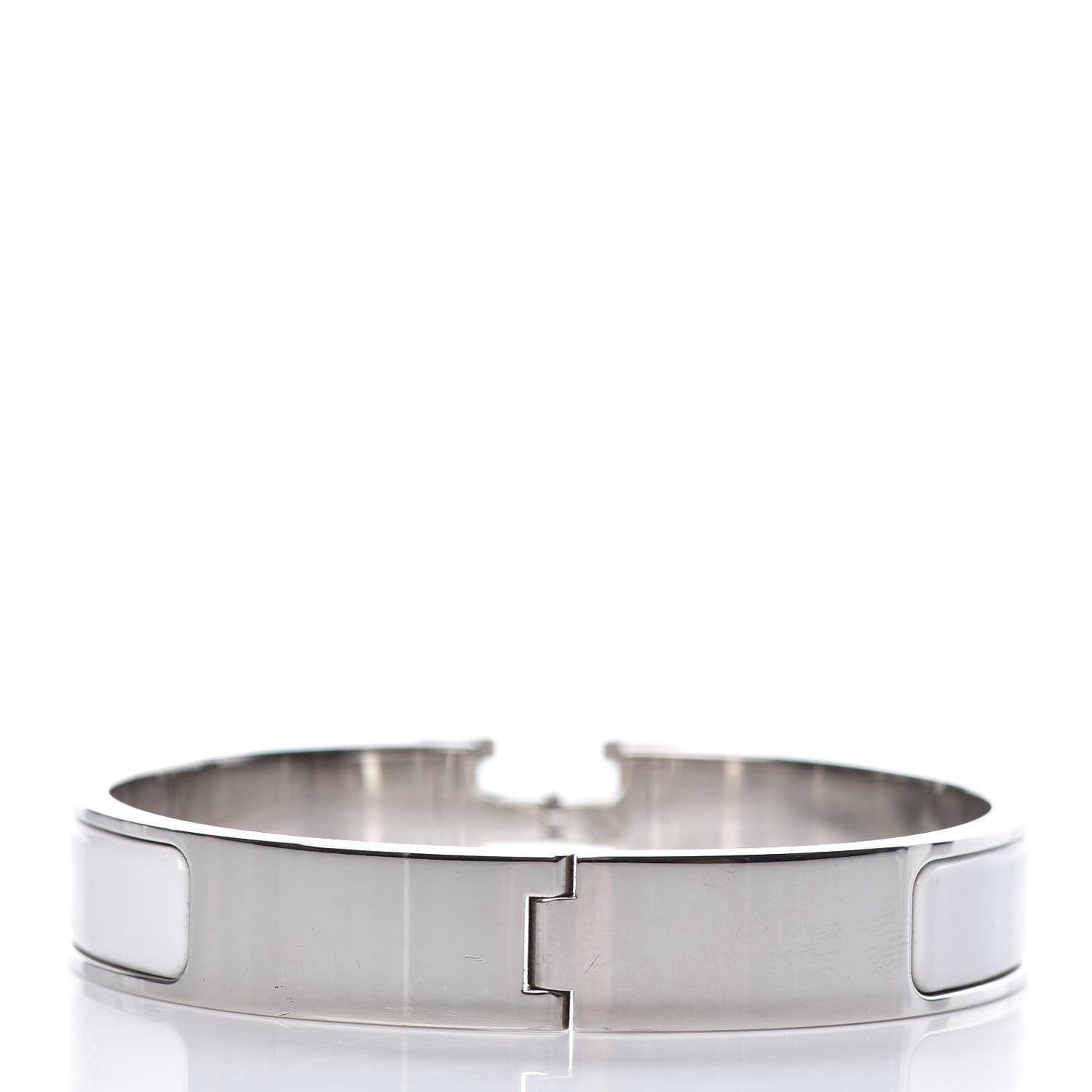 Enamel Narrow Clic Clac H Bracelet GM White
