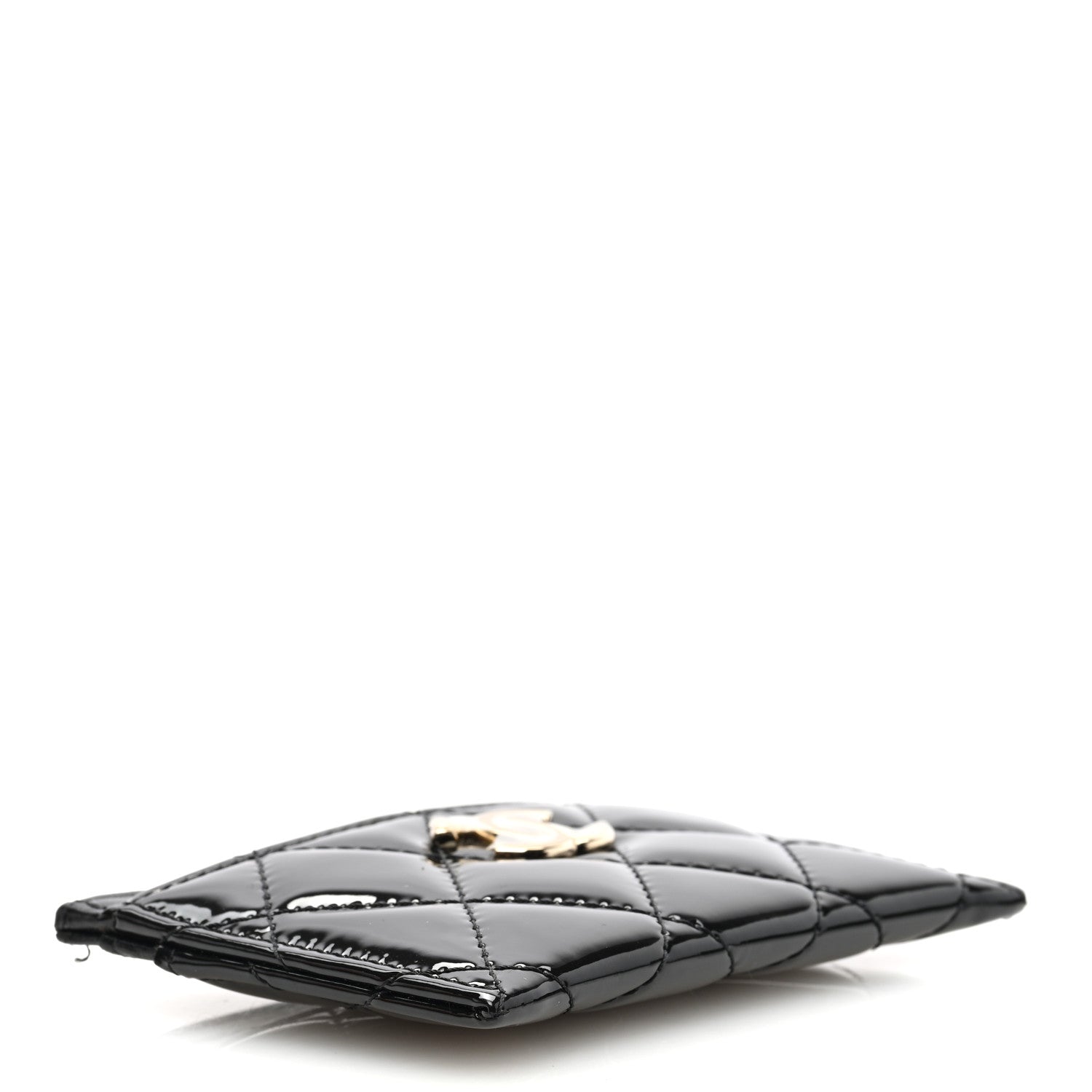 Chanel Patent Calfskin Quilted Card Holder Black 4 of 8