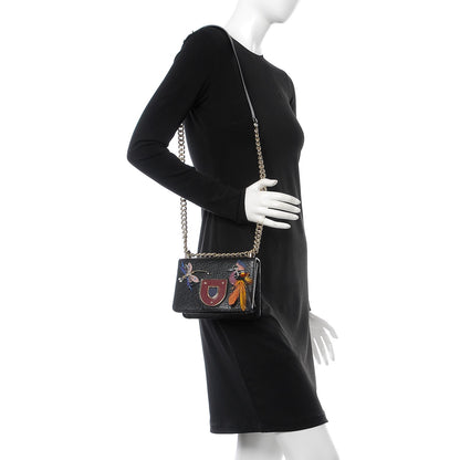 Christian Dior Crinkled Lambskin Embellished Diorama Club Bag Black 2 of 11
