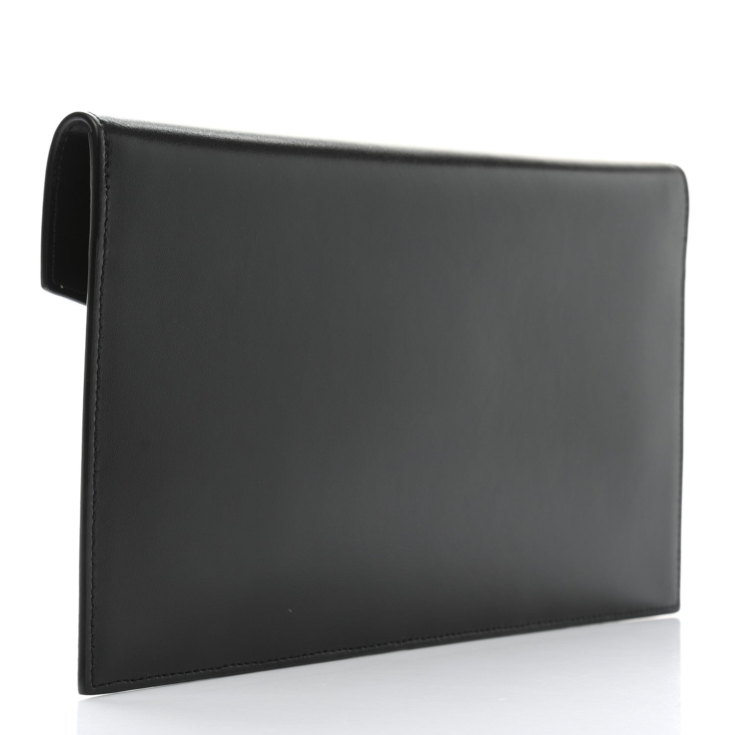 Saint Laurent Smooth Shiny Calfskin Monogram Uptown Pouch Black 4 of 10